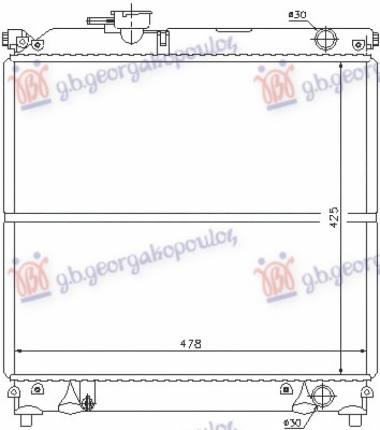 HLADNJAK MOTORA 1.6 16V (AUTO) (+AC) (428x488x26) (NISSENS)