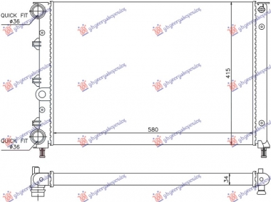 HLADNJAK MOTORA 1.6 16v TWIN SPARK (580x410x34) (NISSENS)