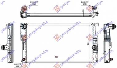 HLADNJAK MOTORA 1.6 (316i-320i) BENZIN / 2.0 (316d-318d-320d-325d-330d) DIZEL (AUTO) (600x334x32) (KOYO)