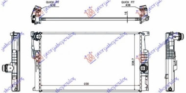 HLADNJAK MOTORA 1.6 (316i-320i) BENZIN / 2.0 (316d-318d-320d) DIZEL (MAN) (600x339x16) (NRF)