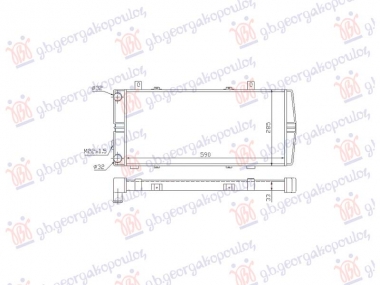 HLADNJAK MOTORA 1.6 BENZIN (590x280) (NRF)