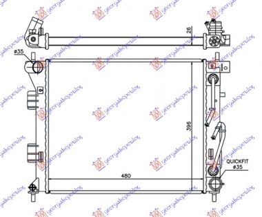 HLADNJAK MOTORA 1.6 CRDi DIZEL (AUTO) (480x395x26) (NRF)