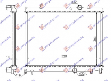 HLADNJAK MOTORA 1.6 HDi DIZEL (380x540x16) (NRF)