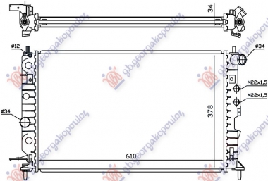 HLADNJAK MOTORA 1.6/1.8 16V (+/-AC) (61x37) (NISSENS)