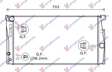 HLADNJAK MOTORA 1.6/2.0 BENZIN (MAN) N20B16A/N20B20A/B (60x34.5x3.2) (NISSENS)