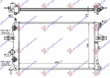 HLADNJAK MOTORA 1.6i 16V (Z16XEP) (+AC) (60x37) (DIJAGONALNO) (VALEO)