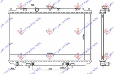 HLADNJAK MOTORA 1.8 BENZIN (AUTO) (400x695x16) (NRF)