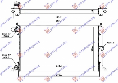 HLADNJAK MOTORA 1.8/2.0i/1.9TDi (63.5x36.6) 2000- (MARELLI)