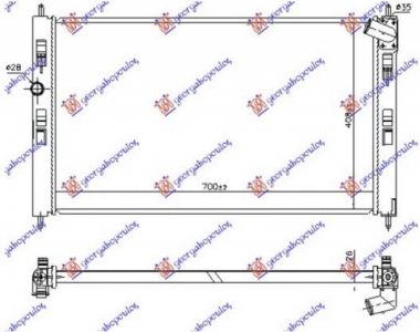 HLADNJAK MOTORA 1.8/2.2 DI-D DIZEL (MAN/AUTO) (700x410) (KOYO)