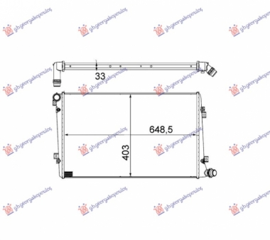 HLADNJAK MOTORA 1.9/2.0 TDi DIZEL (650x400) CEV DIJAGONALNO (LEMLJEN SPOJ) (VALEO)