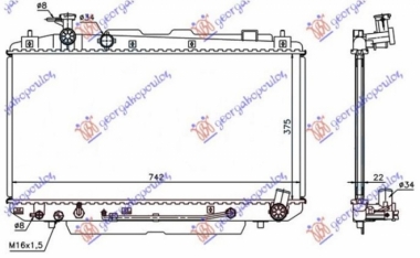 HLADNJAK MOTORA 2.0 16V (AUTO) (37.5x73.8x) (KOYO)