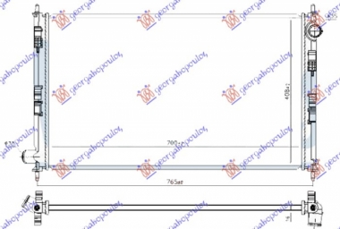 HLADNJAK MOTORA 2.0 BENZIN (700x400x16) (BEZ POKLOPCA) (NISSENS)