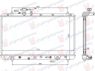 HLADNJAK MOTORA 2.0 BENZIN (MAN/AUTO) (375x710x26) (NISSENS)
