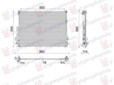 HLADNJAK MOTORA 2.0 BENZIN/HIBRID (690x551) (NISSENS)