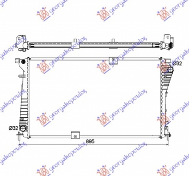 HLADNJAK MOTORA 2.0 CDTi 2.5 DTi DIZEL (780x450x26) CEV DIJAGONALNO (SA START-STOP SISTEMOM) (NRF)