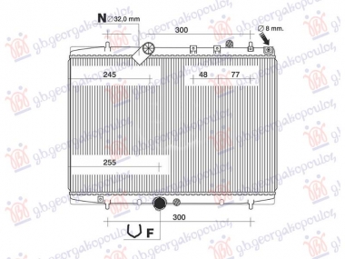 HLADNJAK MOTORA 2.0 HPI BENZIN - 2.2 HDI DIZEL (MAN) (+/-AC) (380x544) (NRF)