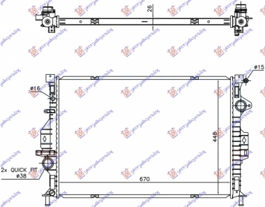 HLADNJAK MOTORA 2.0 TDCi DIZEL (AUTO) (670x448x26) -2015 (VALEO)