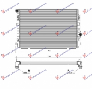 HLADNJAK MOTORA 2.0 TDi (135 KW) DIZEL (650x450x32) (NISSENS)