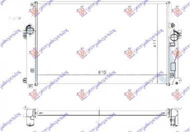 HLADNJAK MOTORA 2.0/2.2 D4D DIZEL (MAN) (670x410x26) (KOYO)
