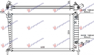 HLADNJAK MOTORA 2.0/2.3 BENZIN (AUTO) (608x359) (NRF)