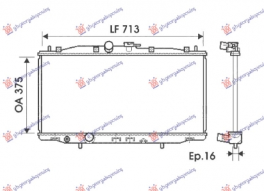 HLADNJAK MOTORA 2.0/2.4 BENZIN (MAN) (375x713x16) (NISSENS)