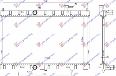 HLADNJAK MOTORA 2.0/2.5 16v BENZIN (410x741x16) (NRF)