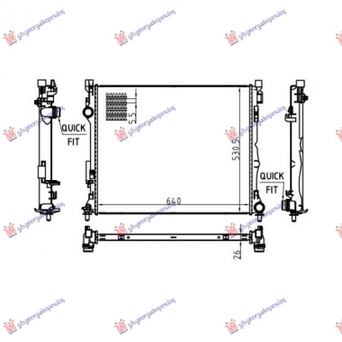 HLADNJAK MOTORA 2.0/3.0 BENZIN/DIZEL - 2.0/2.9 DIZEL/HIBRID (645x523x26) (NRF)