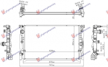 HLADNJAK MOTORA 2.0/3.0 DIZEL (AUTO) (628x383x26)