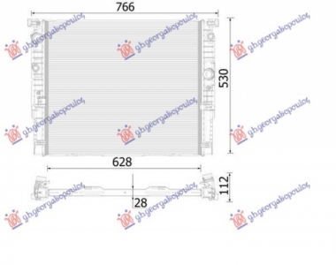 HLADNJAK MOTORA 2.0/4.4 HiBRID-BENZIN (628x530x26) (NRF)