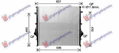 HLADNJAK MOTORA 2.2 DIZEL (AUTO) (540x543x16) (MAHLE BEHR)