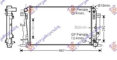 HLADNJAK MOTORA 2.2/3.0 Cdi/3.5i 24V (AUTO) (-AC) (67.7x41) (KOYO)