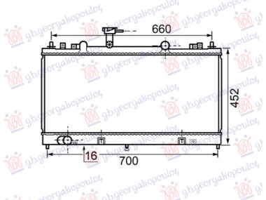 HLADNJAK MOTORA 2.3 BENZIN (-2005) - 2.0 DI DIZEL (MAN) (375x740x16) (VALEO)