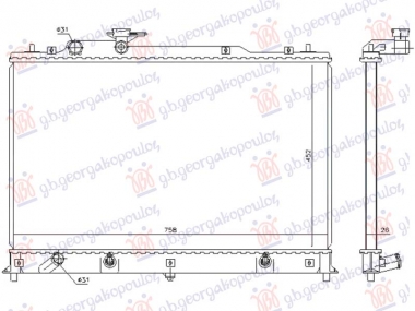 HLADNJAK MOTORA 2.3/2.5i 16V - 2.2CDVi (MAN/AUTO) (45x74) (NRF)