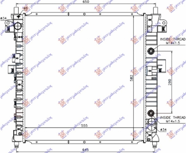 HLADNJAK MOTORA 2.3i BENZIN / 200 Xdi DIZEL (AUTO) (555x580x26) (VALEO)