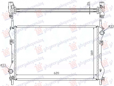 HLADNJAK MOTORA 2.4 DIZEL (-AC) (620x400x26) (NRF)