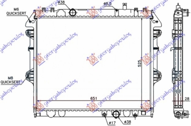 HLADNJAK MOTORA 2.5/3.0 TD (52.5x65) ZATVOREN SISTEM (KOYO)