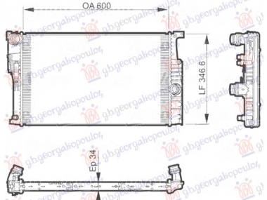 HLADNJAK MOTORA 3.0 (330d) DIZEL (AUTO) (600x330x26) (3 CEVI) (NRF)
