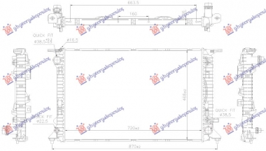 HLADNJAK MOTORA 3.6 BENZIN (AUTO) (720x468x36) (NRF)