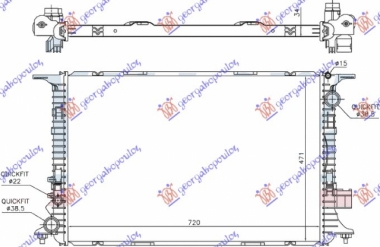 HLADNJAK MOTORA 4.0 TFSi 4.2-6.3 FSi BENZIN / 4.2 TDi DIZEL (720x470x32) (NRF)