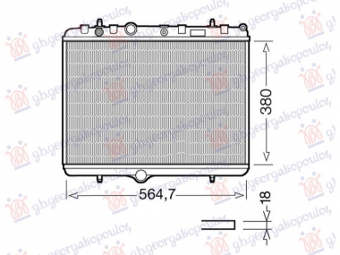 HLADNJAK MOTORA BENZIN-DIZEL (38x55x1.8) SA NOSACEM VENTILATORA (HELLA)