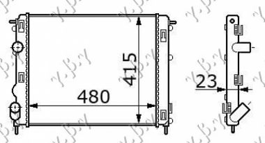 HLADNJAK MOTORA BENZIN/DIZEL (430x378) VENTIL I SRAF NA VENTILATORU (NISSENS)