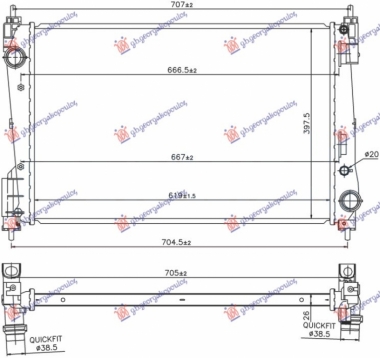 HLADNJAK MOTORA BENZIN/DIZEL (619x398x26) (VALEO)