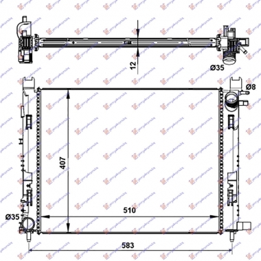 HLADNJAK MOTORA BENZIN/DIZEL (+/-AC) (510x40x1.2) 2012- (NRF)