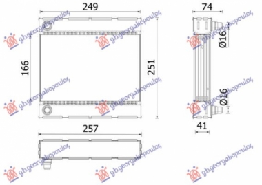 HLADNJAK MOTORA DODATNI 2.0 BENZIN (LEVO) (249x166) (NRF)