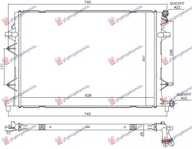 HLADNJAK MOTORA DODATNI 2.0 TDi DIZEL (630x440x26) (NRF)