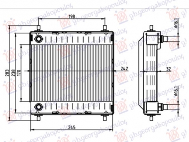 HLADNJAK MOTORA DODATNI 2.0/3.0/4.4 BENZIN (180x240) (NRF)