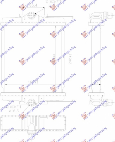 HLADNJAK MOTORA DODATNI 3.0 BENZIN (195x165) (KOYO)