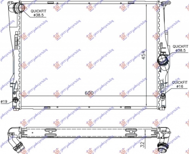 HLADNJAK MOTORA ZA SVE MODELSE BENZIN (MAN/AUTO) (600x460x32) 2 CEVI (KOYO)