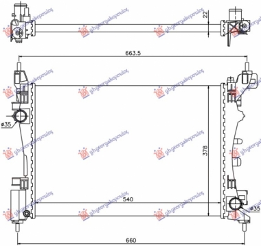 HLADNJAK MOTORA ZA SVE MODELSE BENZIN (MAN/AUTO) (+/-AC) (54x37.5) (NISSENS)