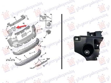 NOSAC ZADNJEG BRANIKA PLASTICNI (ISPOD STOP LAMPE)